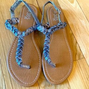 385 Silver Braided Sandals 11